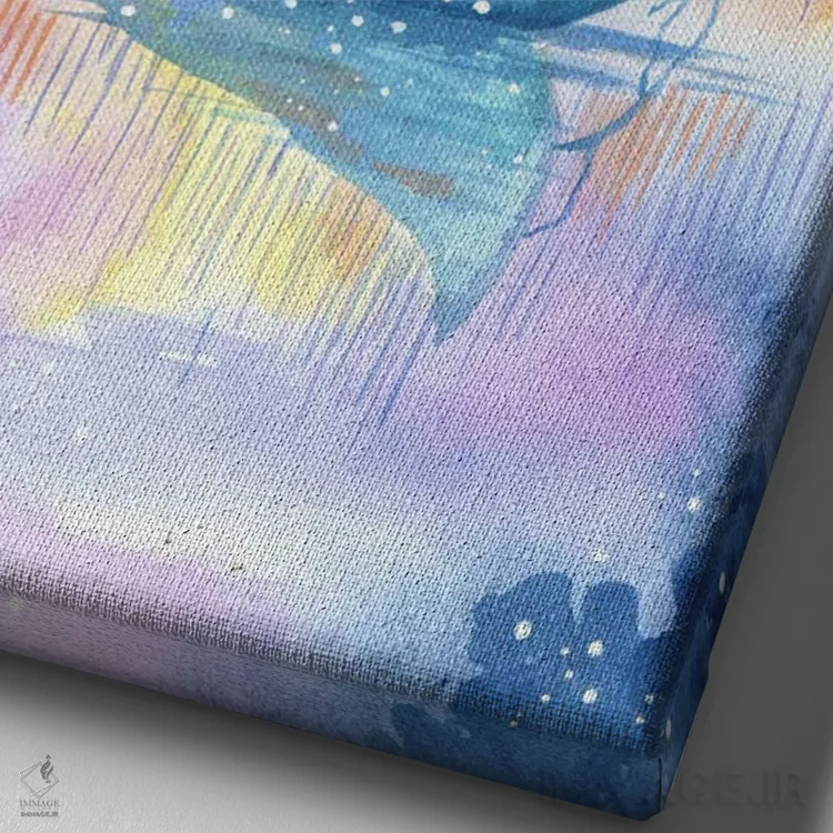 تابلو دکوراتیو یک روز ممکن است جهان را تغییر دهی اثر اف ان کی دیزاینز - نمای نزدیک بافت بوم