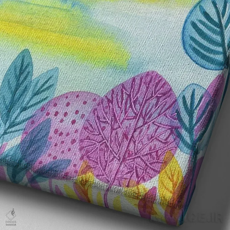 تابلو دکوراتیو غروب صورتی اثر اف ان کی دیزاینز - نمای نزدیک بافت بوم