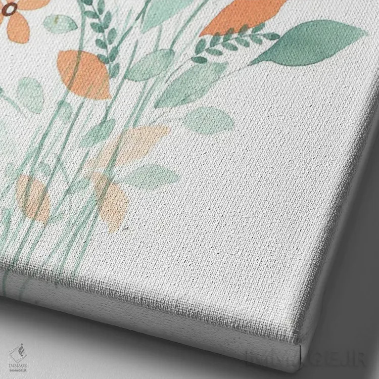 تابلو دکوراتیو دکور گل دار اثر اف ان کی دیزاینز - نمای نزدیک بافت بوم