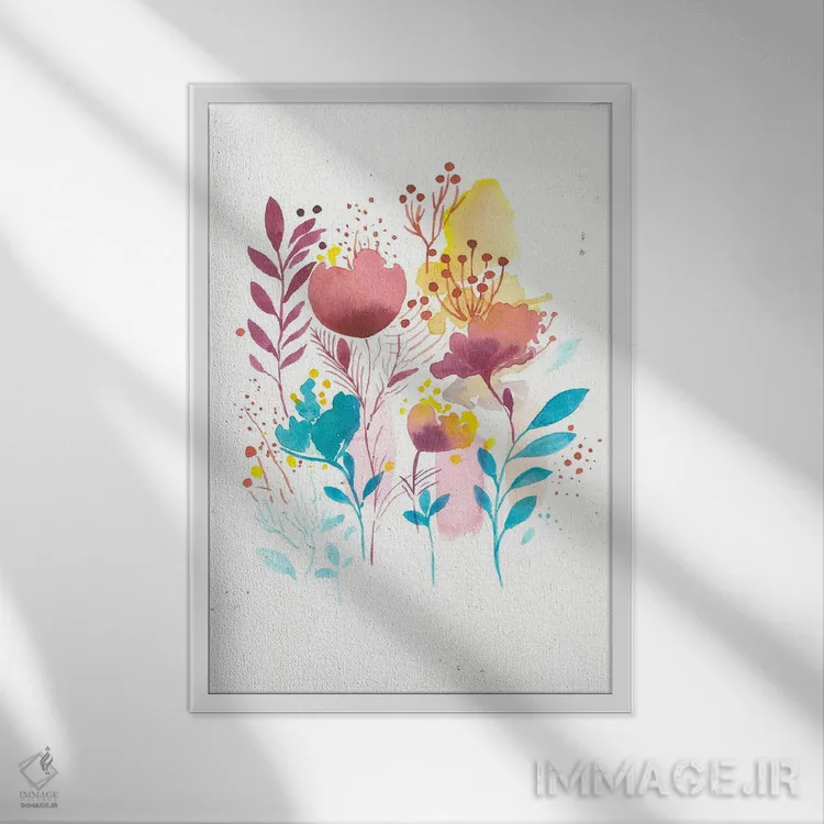 تابلو دکوراتیو طرح گلوله ای اثر اف ان کی دیزاینز - نمای قابدار سفید