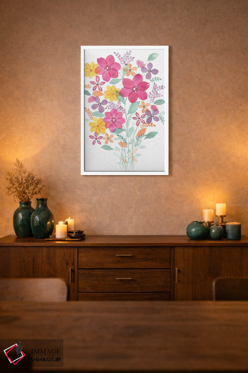 تابلو دکوراتیو دکور گل دار اثر اف ان کی دیزاینز - D1W