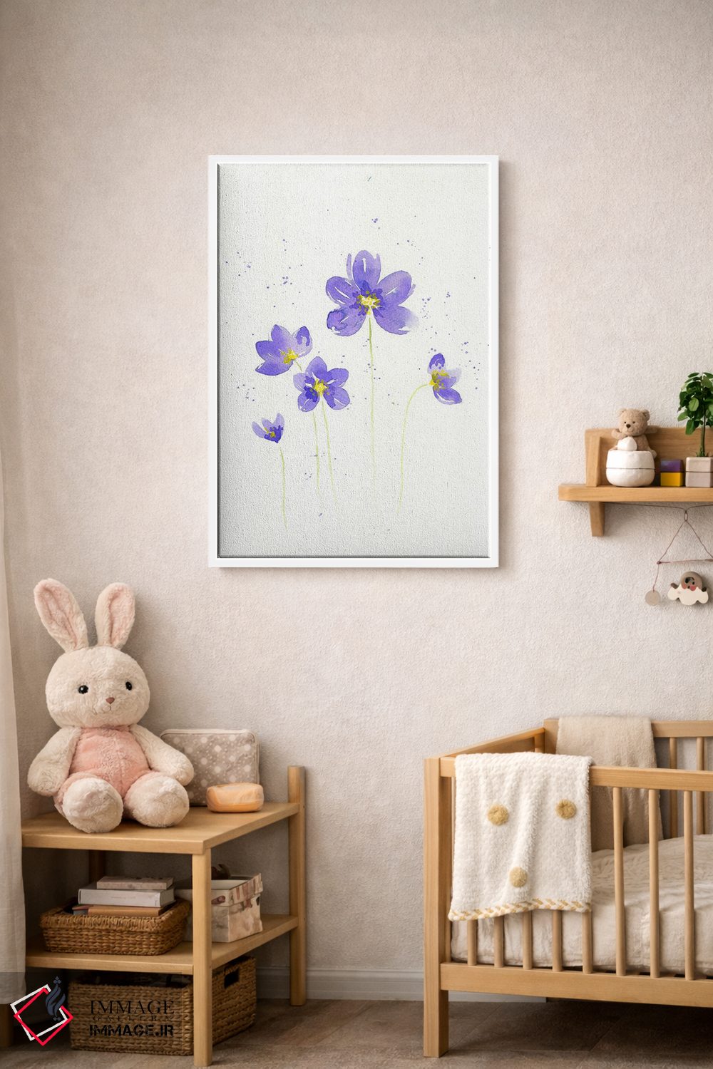 تابلو دکوراتیو گل بنفش اثر اف ان کی دیزاینز - D2W