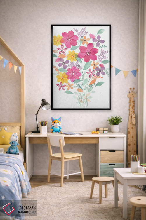 تابلو دکوراتیو دکور گل دار اثر اف ان کی دیزاینز - D2B