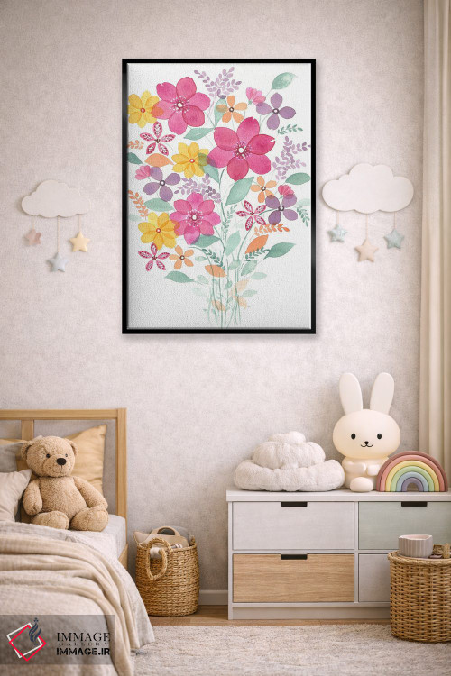 تابلو دکوراتیو دکور گل دار اثر اف ان کی دیزاینز - D6B