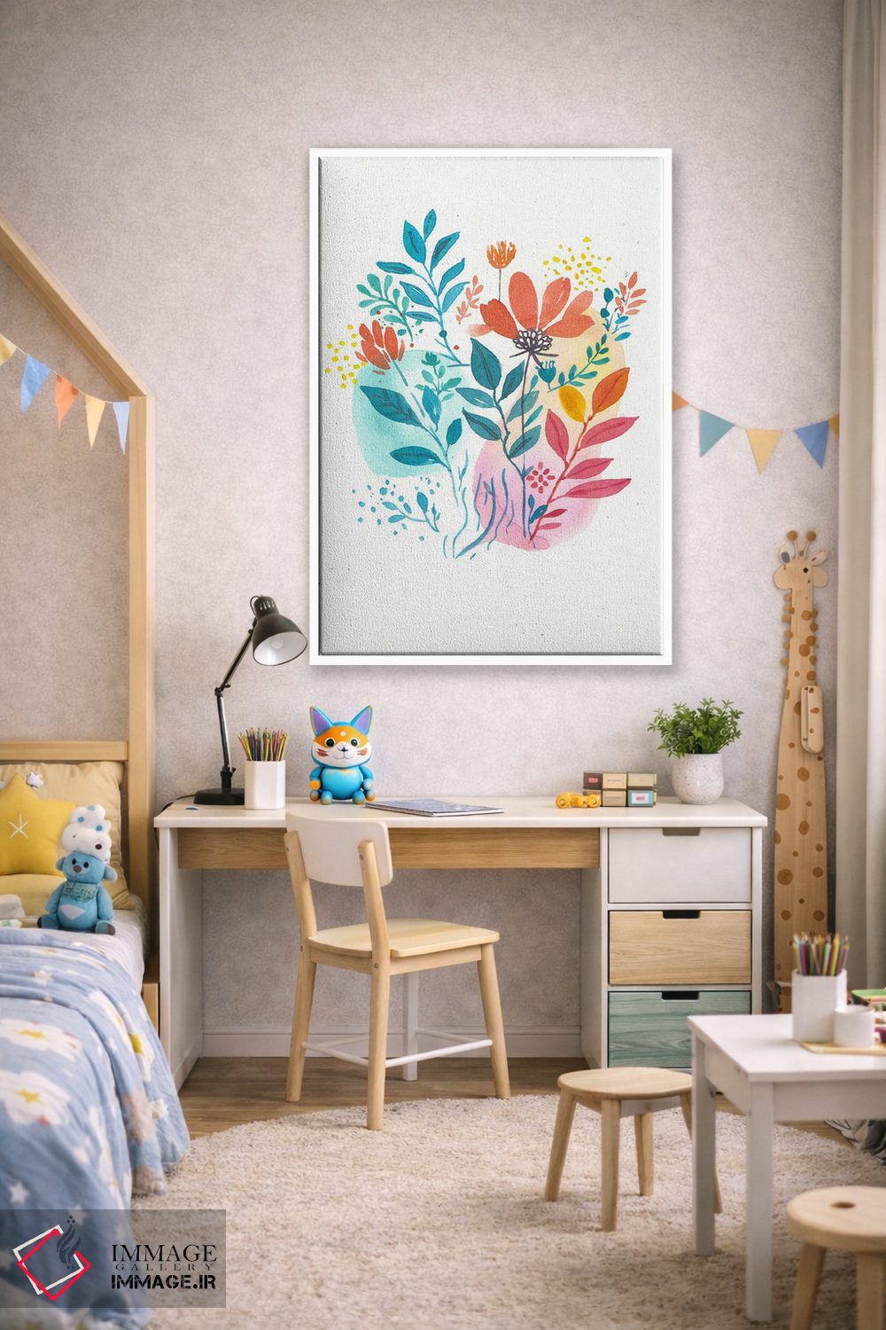 تابلو دکوراتیو گل های ساده اثر اف ان کی دیزاینز - D1W