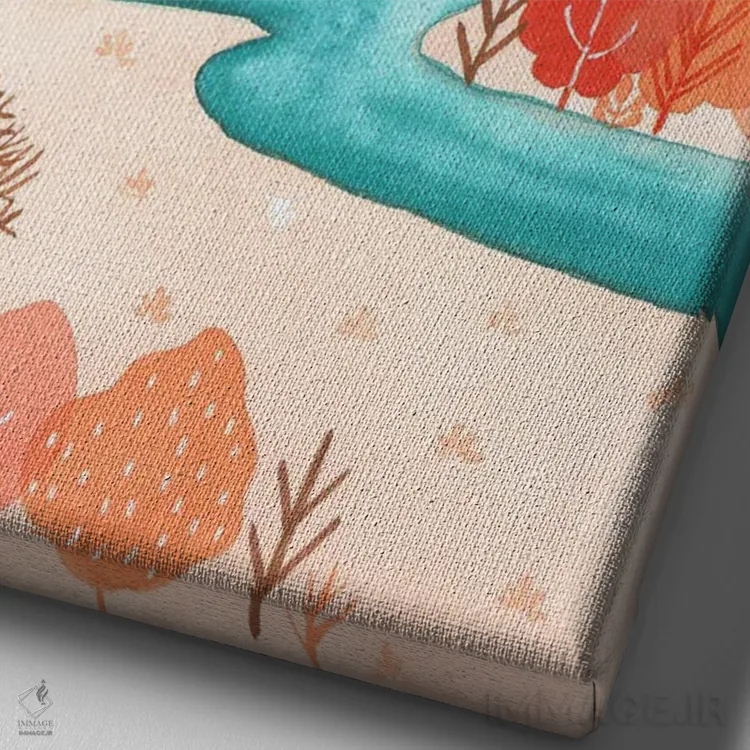 تابلو دکوراتیو نسیم پاییزی اثر اف ان کی دیزاینز - نمای نزدیک بافت بوم