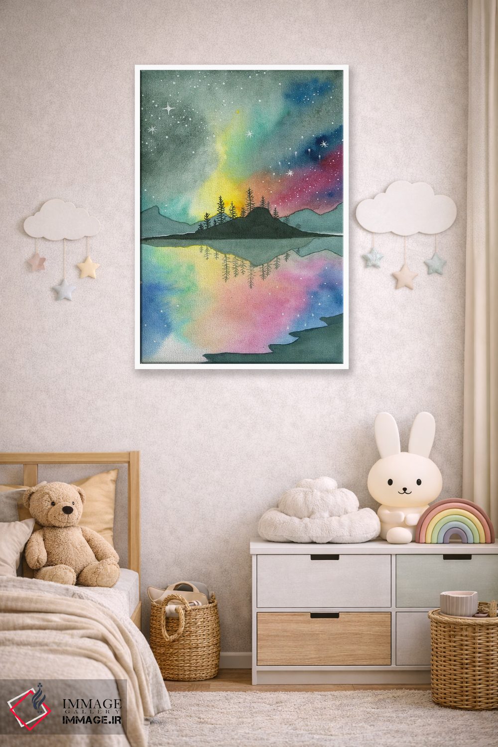 تابلو دکوراتیو شفق شمالی اثر اف ان کی دیزاینز - D3W