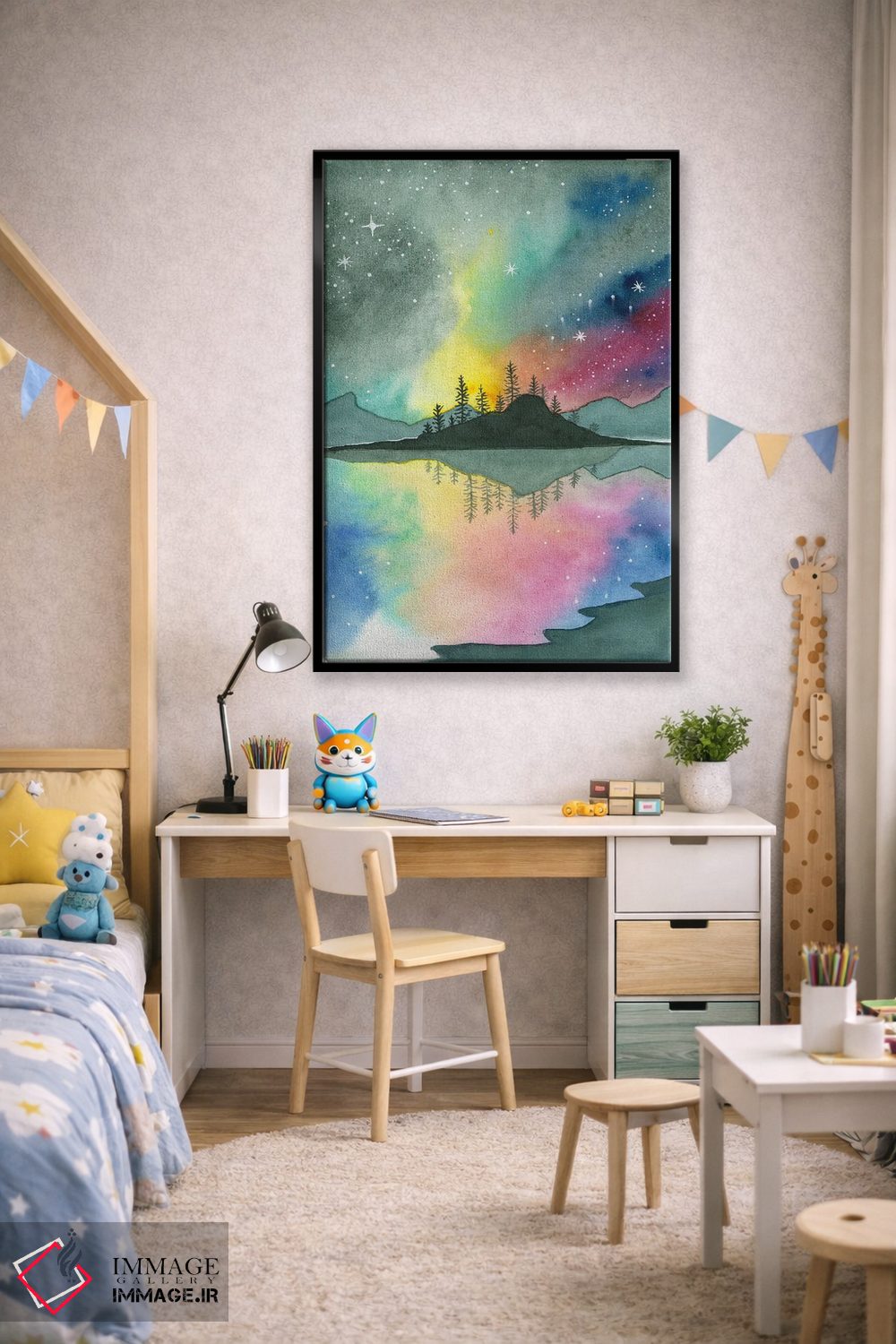 تابلو دکوراتیو شفق شمالی اثر اف ان کی دیزاینز - D2B