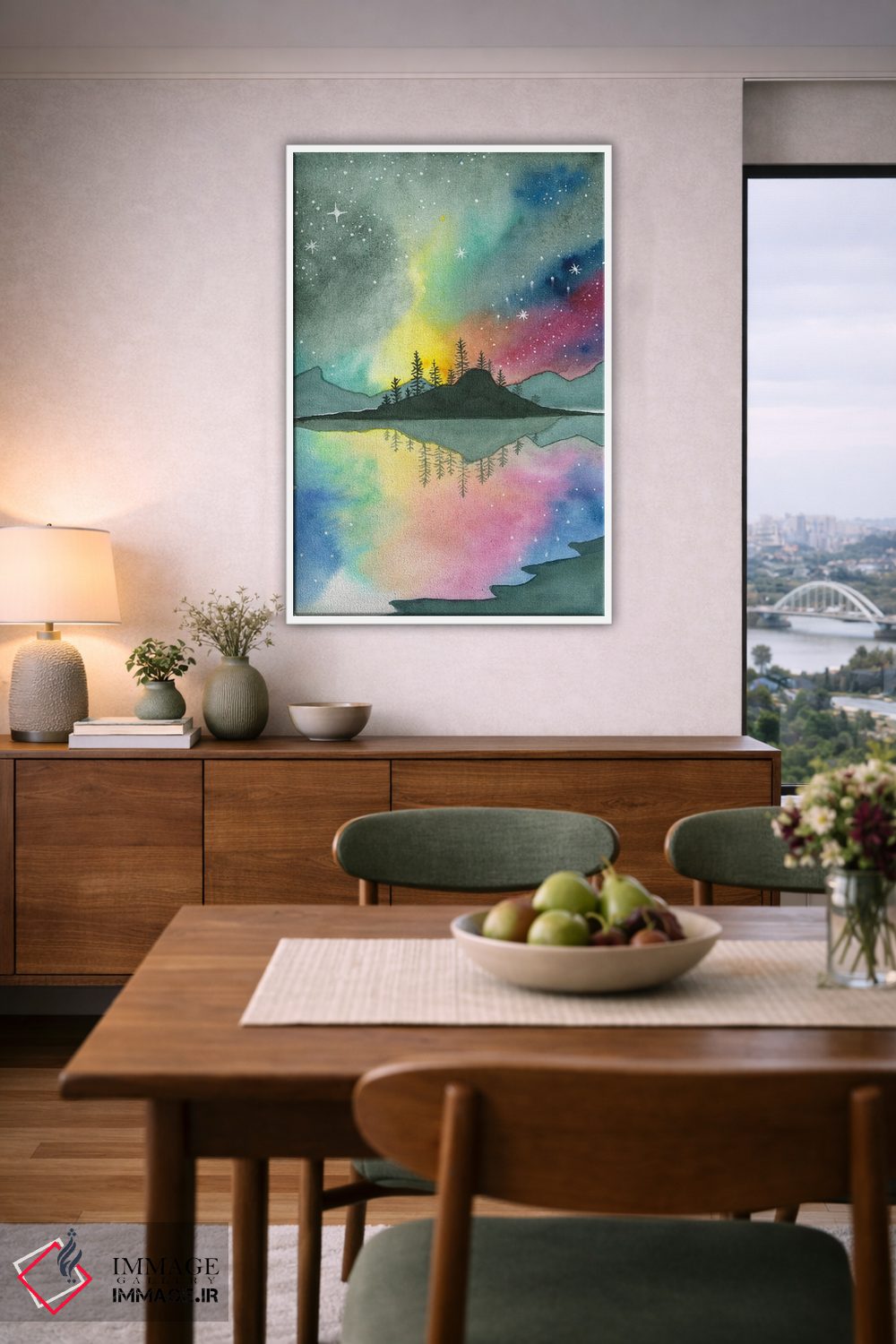 تابلو دکوراتیو شفق شمالی اثر اف ان کی دیزاینز - D6W