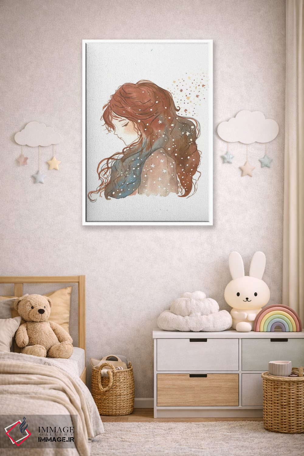 تابلو دکوراتیو دختر درخشان اثر اف ان کی دیزاینز - D3W