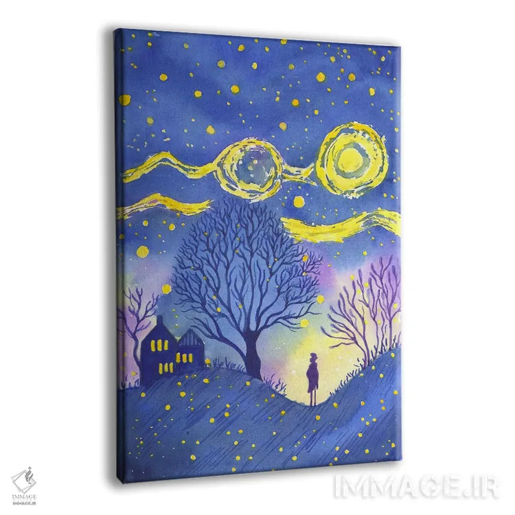 تابلو دکوراتیو شب پرستاره اثر اف ان کی دیزاینز - نمای پرسپکتیو محصول