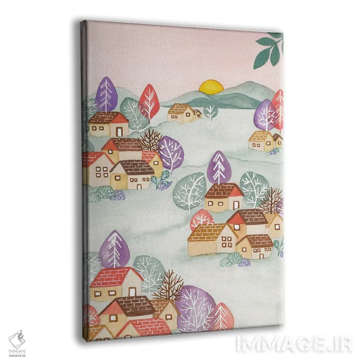 تابلو دکوراتیو روستای بهاری اثر اف ان کی دیزاینز - نمای پرسپکتیو محصول