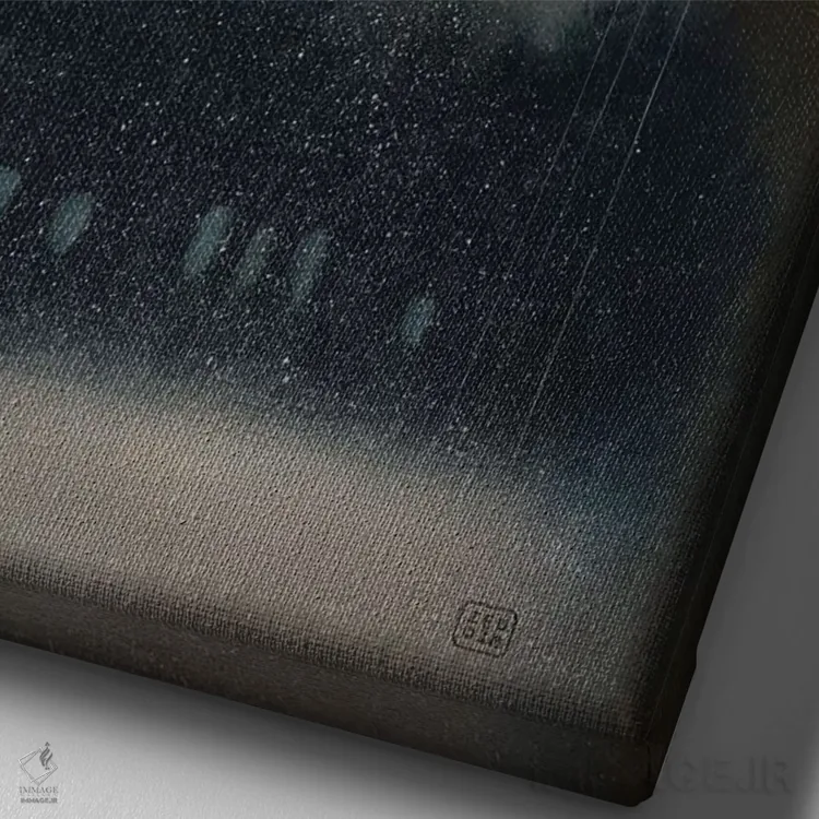 تابلو دکوراتیو روستای بهاری اثر اف ان کی دیزاینز - نمای نزدیک بافت بوم