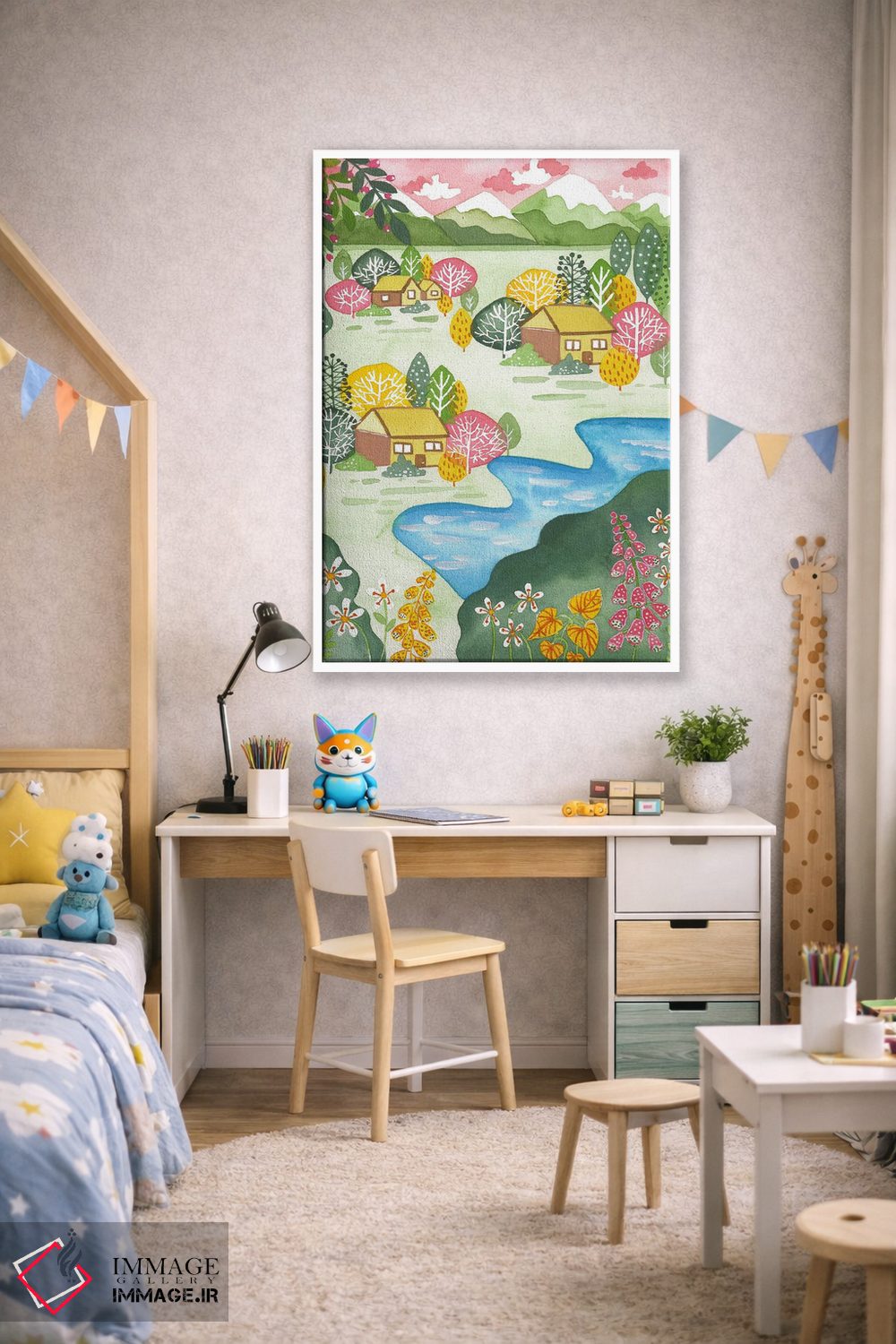 تابلو دکوراتیو کوه های بهاری اثر اف ان کی دیزاینز - D1W