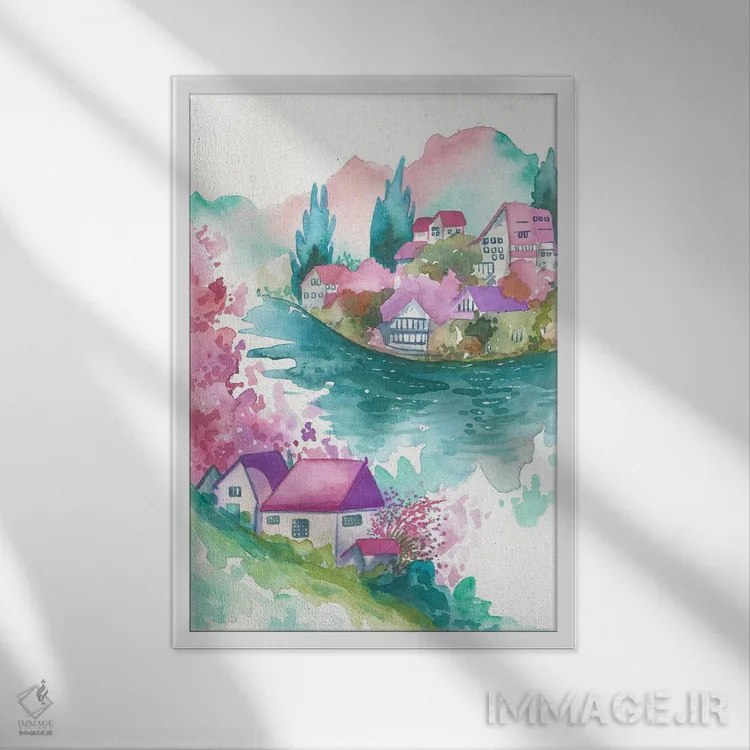 تابلو دکوراتیو زندگی زیبا اثر اف ان کی دیزاینز - نمای قابدار سفید