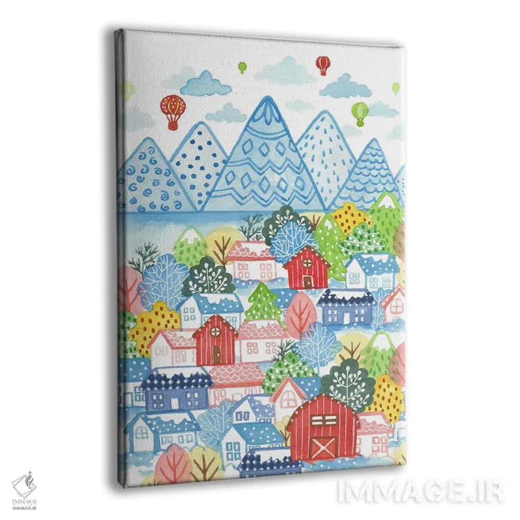تابلو دکوراتیو روستای زمستانی اثر اف ان کی دیزاینز - نمای پرسپکتیو محصول