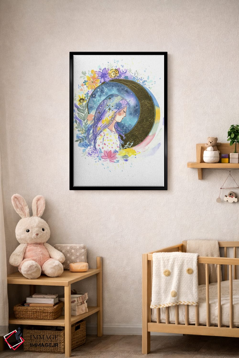 تابلو دکوراتیو دختر ماه اثر اف ان کی دیزاینز - D5B