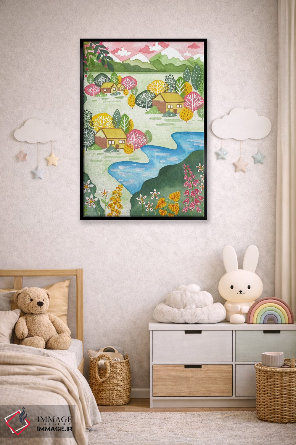 تابلو دکوراتیو کوه های بهاری اثر اف ان کی دیزاینز - D5B