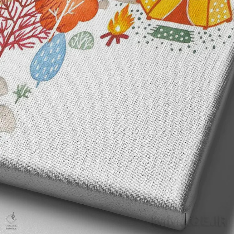 تابلو دکوراتیو اردوگاه تابستانی اثر اف ان کی دیزاینز - نمای نزدیک بافت بوم