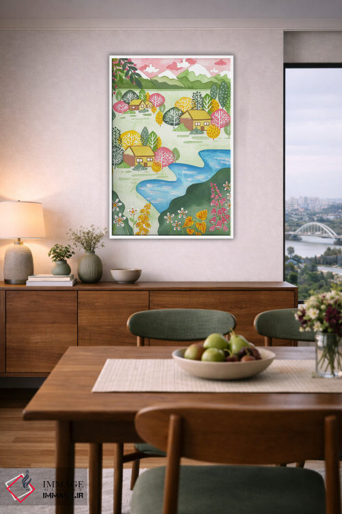 تابلو دکوراتیو کوه های بهاری اثر اف ان کی دیزاینز - D6W