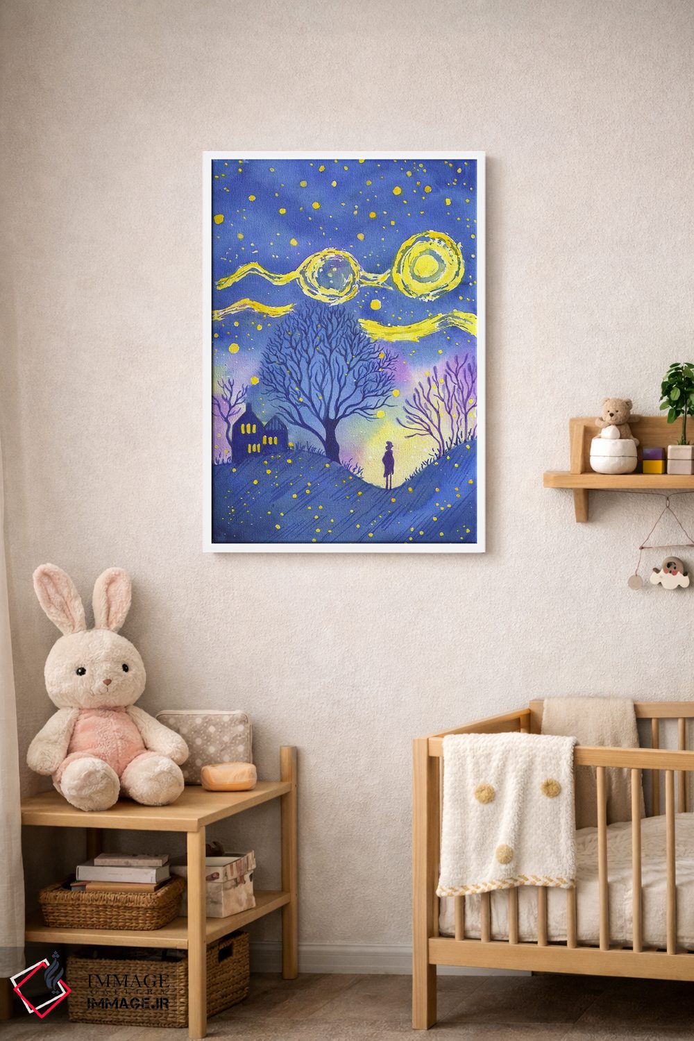 تابلو دکوراتیو شب پرستاره اثر اف ان کی دیزاینز - D2W