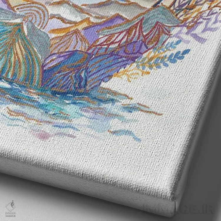 تابلو دکوراتیو قایقرانی اثر اف ان کی دیزاینز - نمای نزدیک بافت بوم