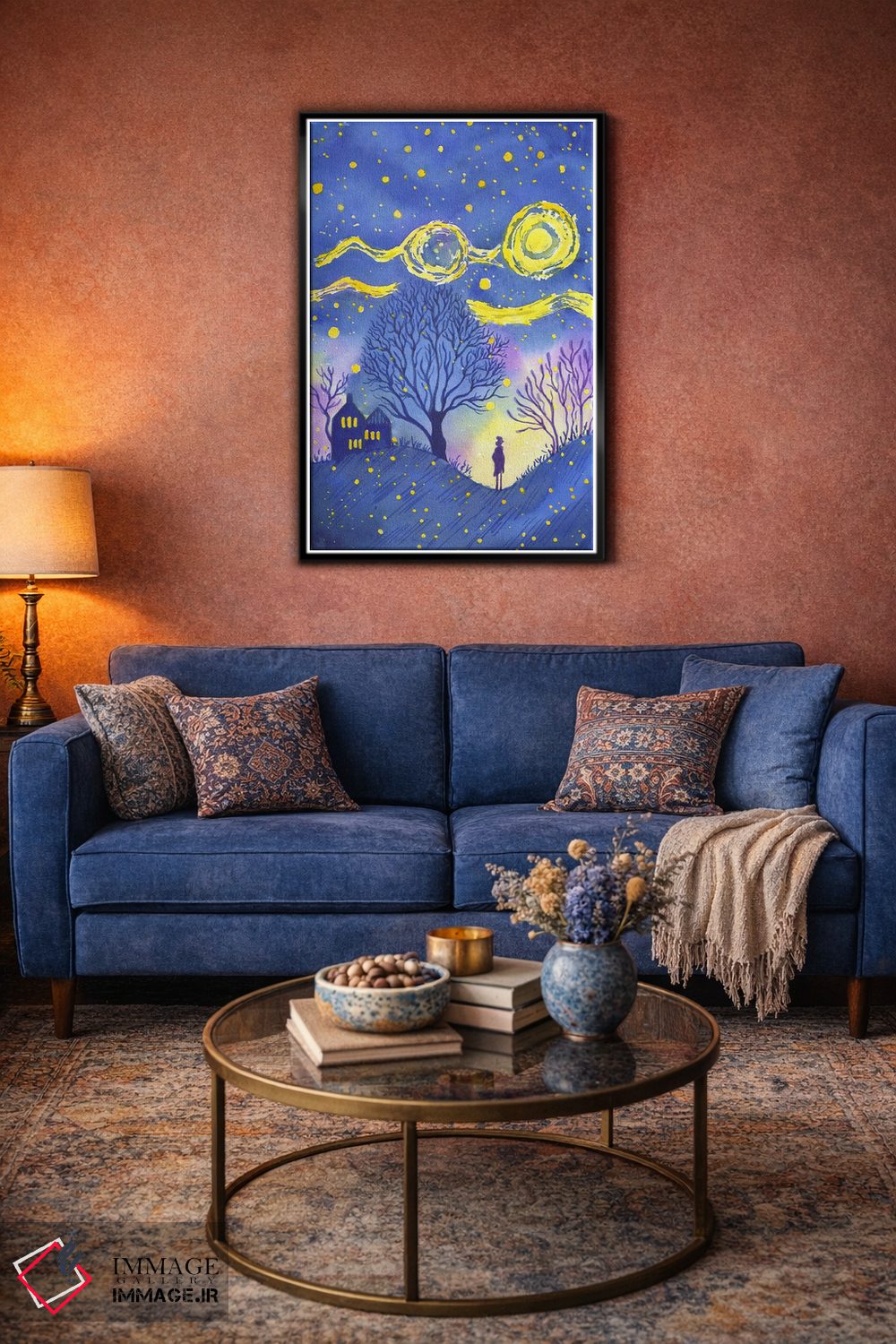 تابلو دکوراتیو شب پرستاره اثر اف ان کی دیزاینز - D5B