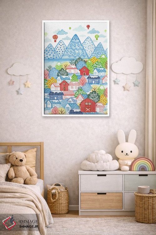 تابلو دکوراتیو روستای زمستانی اثر اف ان کی دیزاینز - D4W