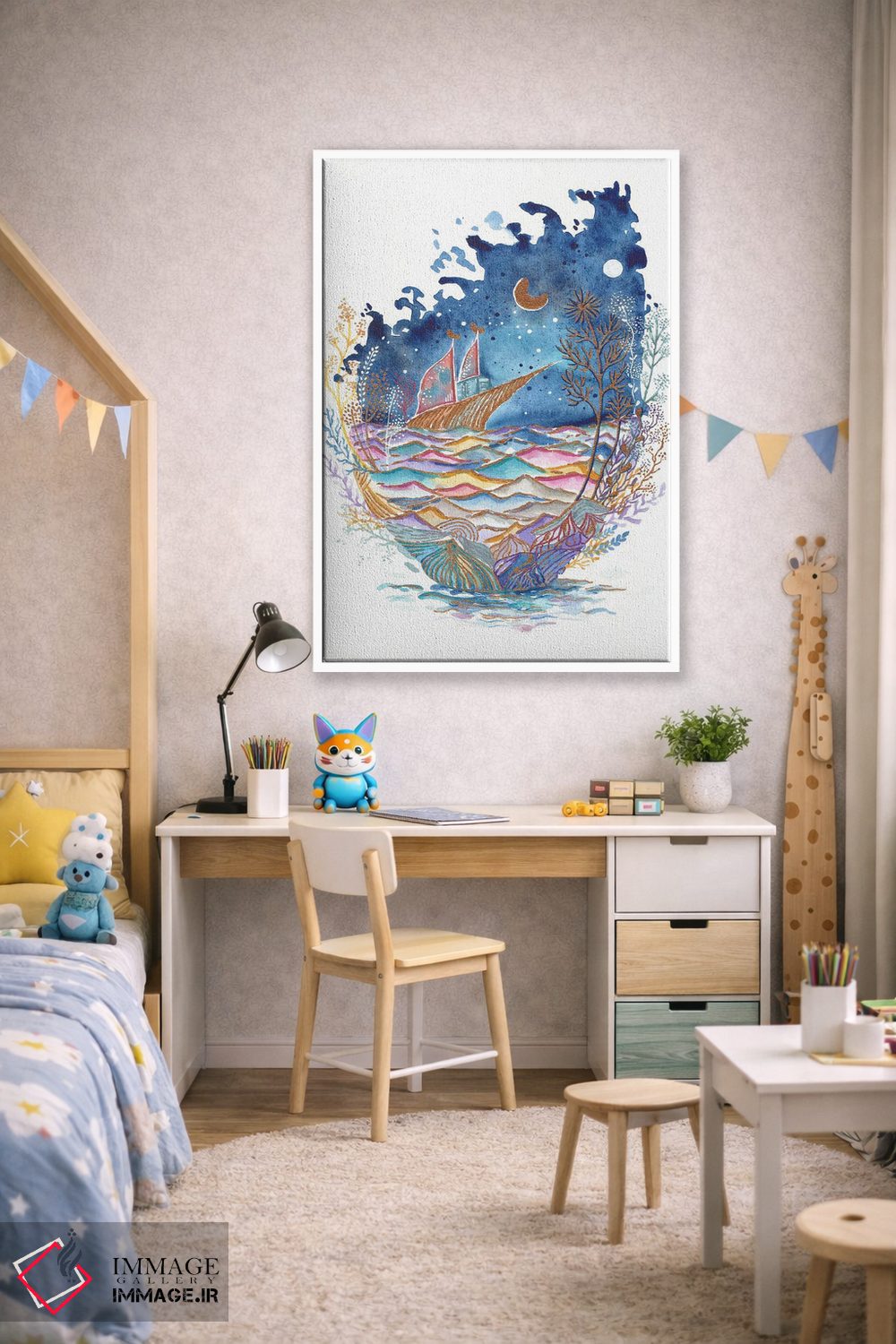 تابلو دکوراتیو قایقرانی اثر اف ان کی دیزاینز - D1W