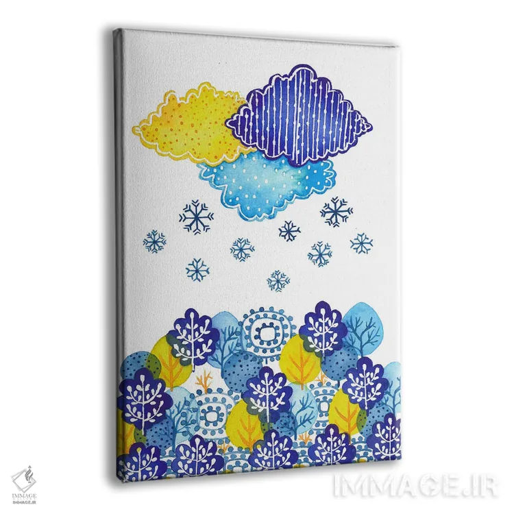 تابلو دکوراتیو ابرهای آبی اثر اف ان کی دیزاینز - نمای پرسپکتیو محصول