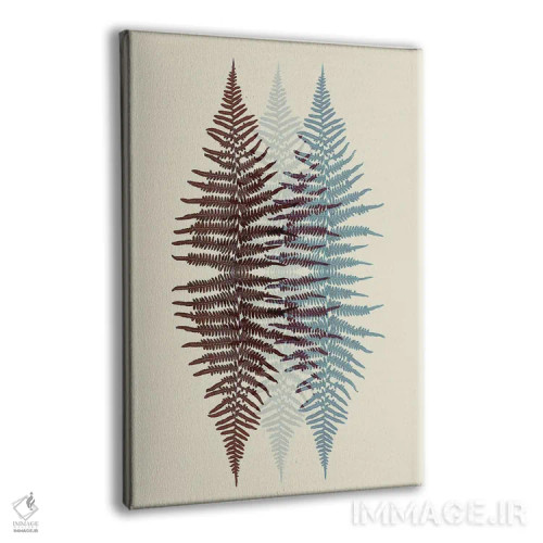 تابلو مینیمال طرح سرخس شکلاتی و فیروزه ای اثر آلیسون فنل - نمای پرسپکتیو محصول