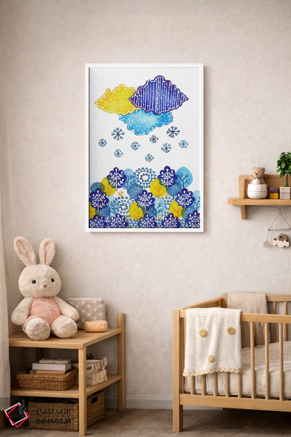 تابلو دکوراتیو ابرهای آبی اثر اف ان کی دیزاینز - D3W