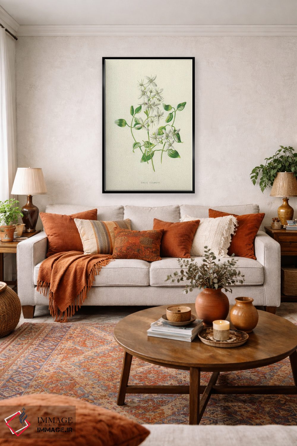 تابلو کلاسیک کلماتیس شیرین اثر فردریک ادوارد هولم - D4B