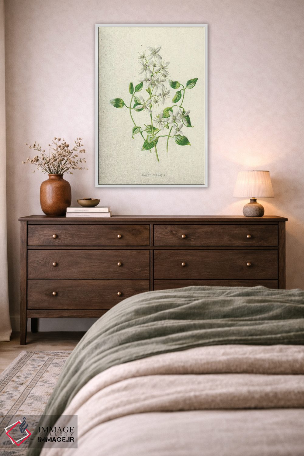 تابلو کلاسیک کلماتیس شیرین اثر فردریک ادوارد هولم - D2W