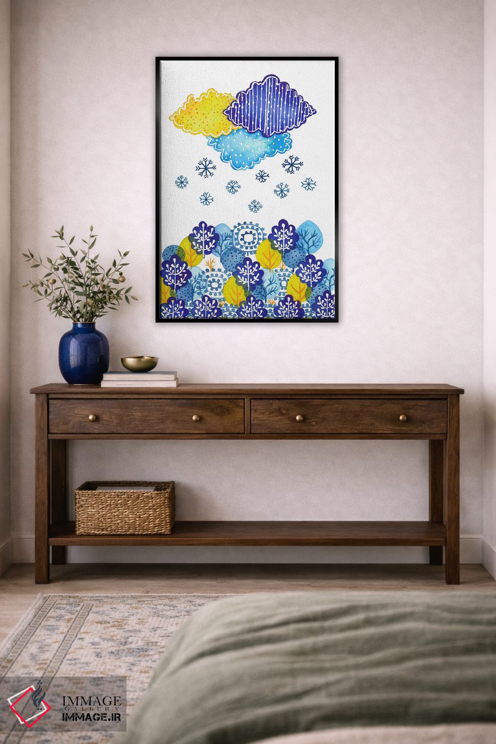 تابلو دکوراتیو ابرهای آبی اثر اف ان کی دیزاینز - D6B