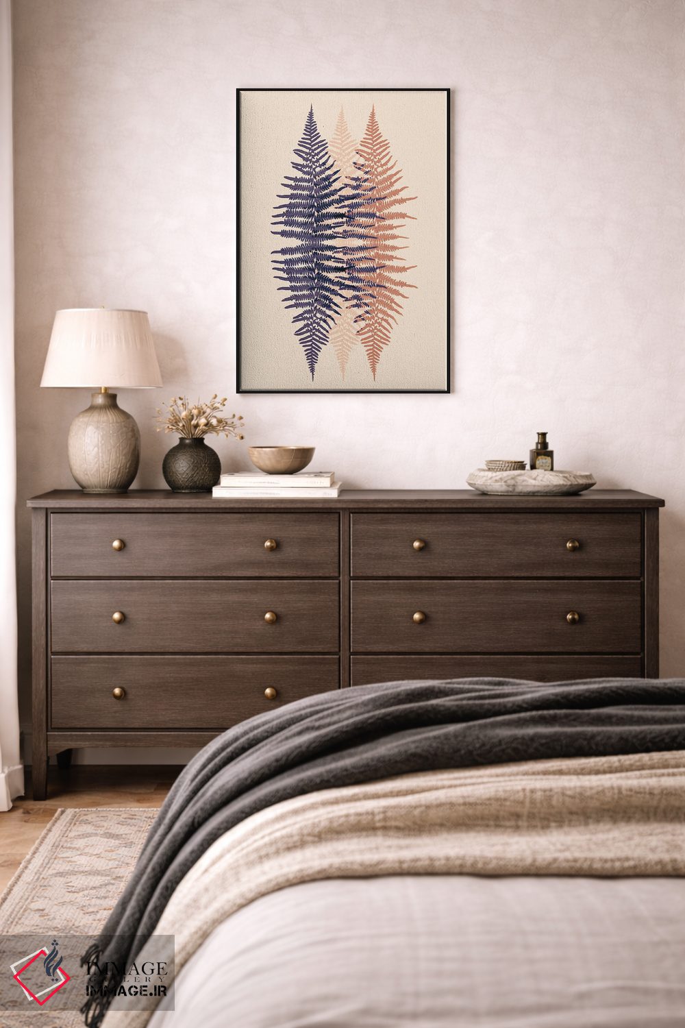 تابلو مینیمال طرح سرخس در غروب دیرهنگام اثر آلیسون فنل - D3B