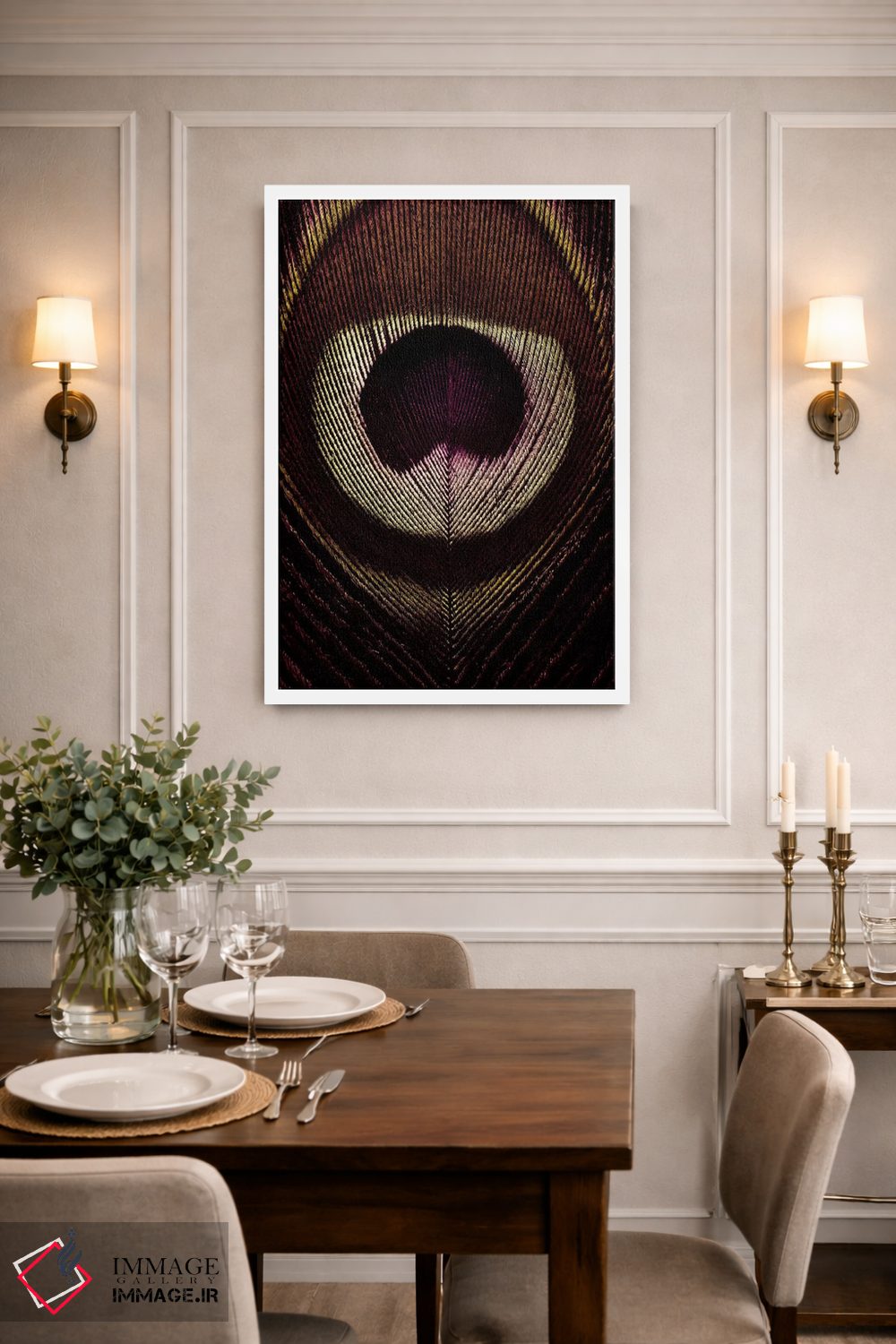 تابلو دکوراتیو پر طاووس برنزی اثر آلیسون فنل - D1W