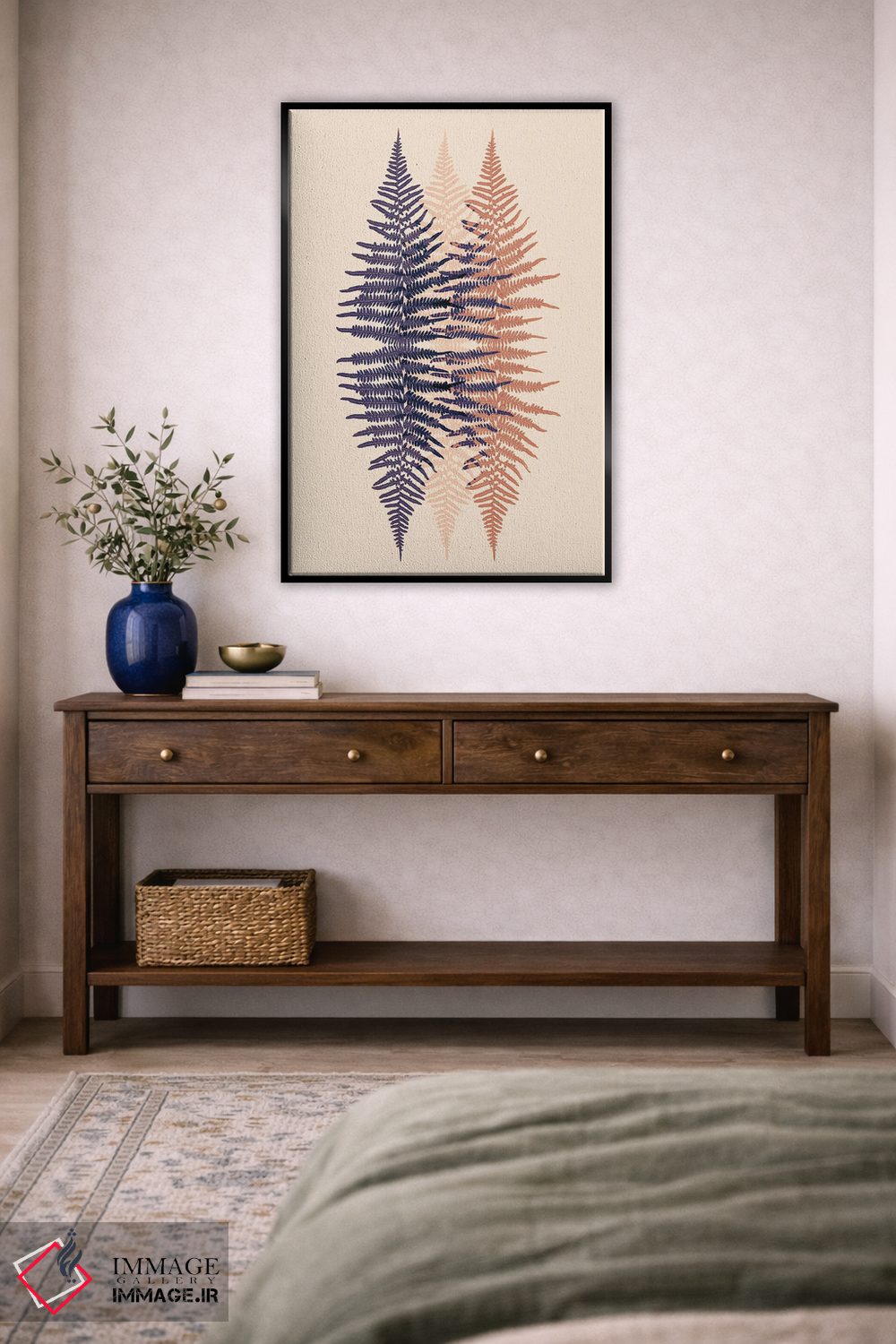 تابلو مینیمال طرح سرخس در غروب دیرهنگام اثر آلیسون فنل - D4B