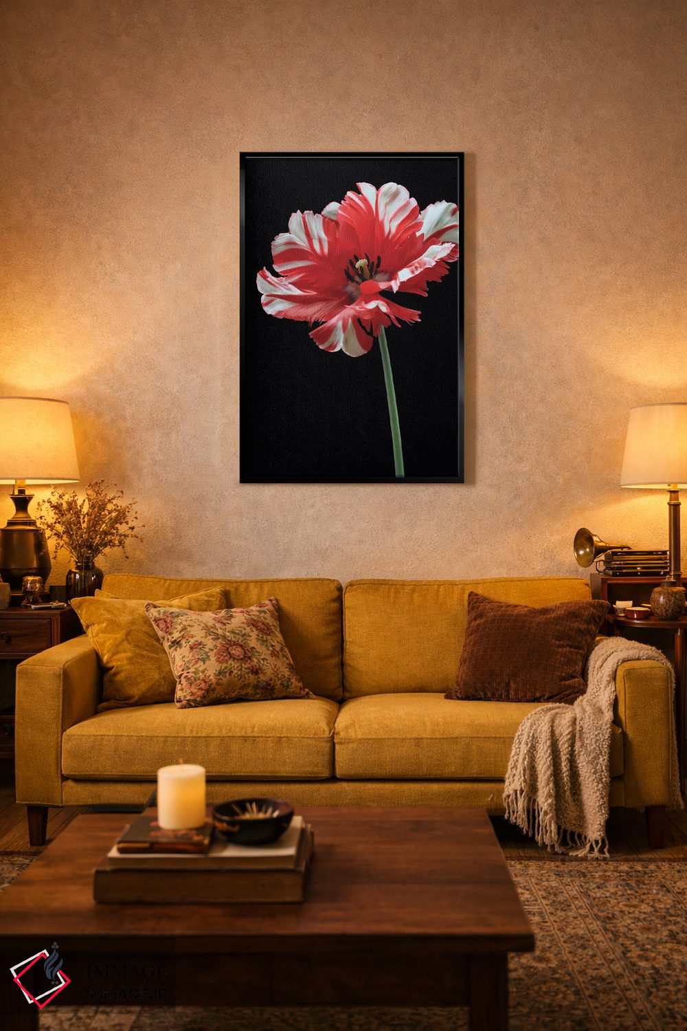 تابلو دکوراتیو لاله طوطی اثر آلیسون فنل - D3B