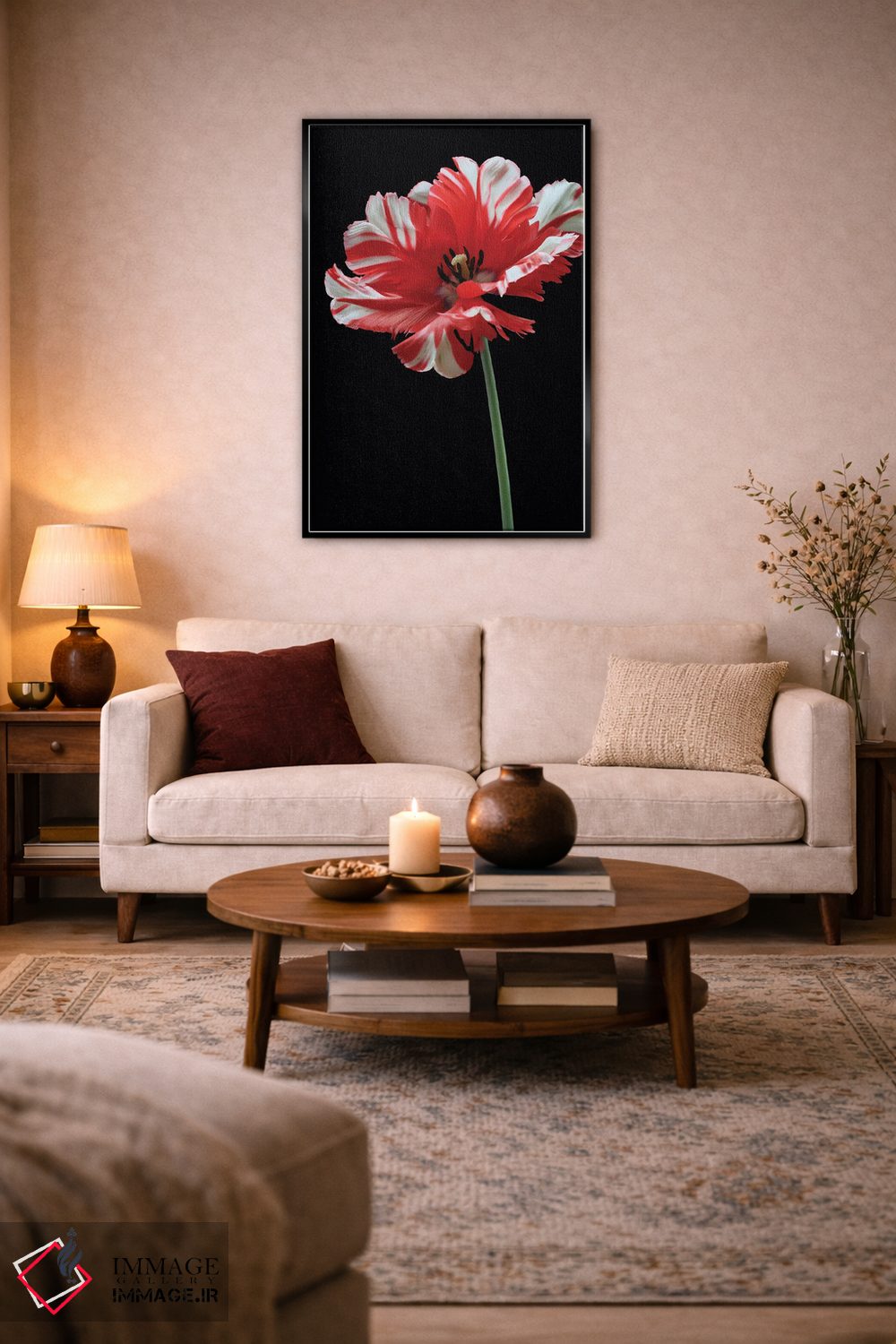 تابلو دکوراتیو لاله طوطی اثر آلیسون فنل - D4B