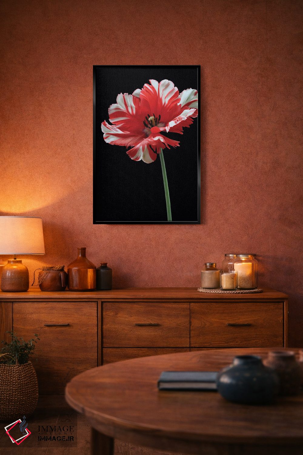 تابلو دکوراتیو لاله طوطی اثر آلیسون فنل - D5B