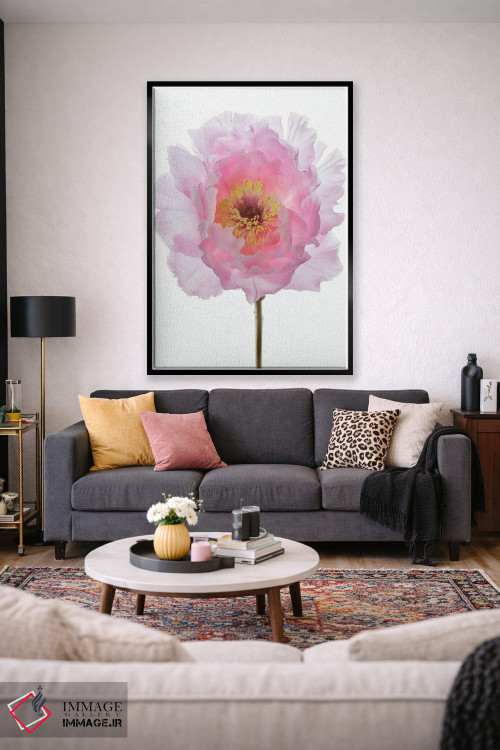 تابلو مدرن گل صدتومانی درختی صورتی اثر آلیسون فنل - D3B