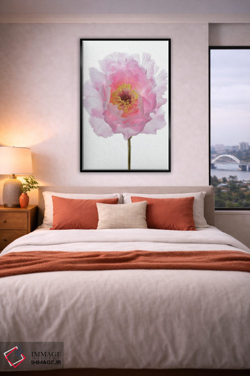 تابلو مدرن گل صدتومانی درختی صورتی اثر آلیسون فنل - D4B