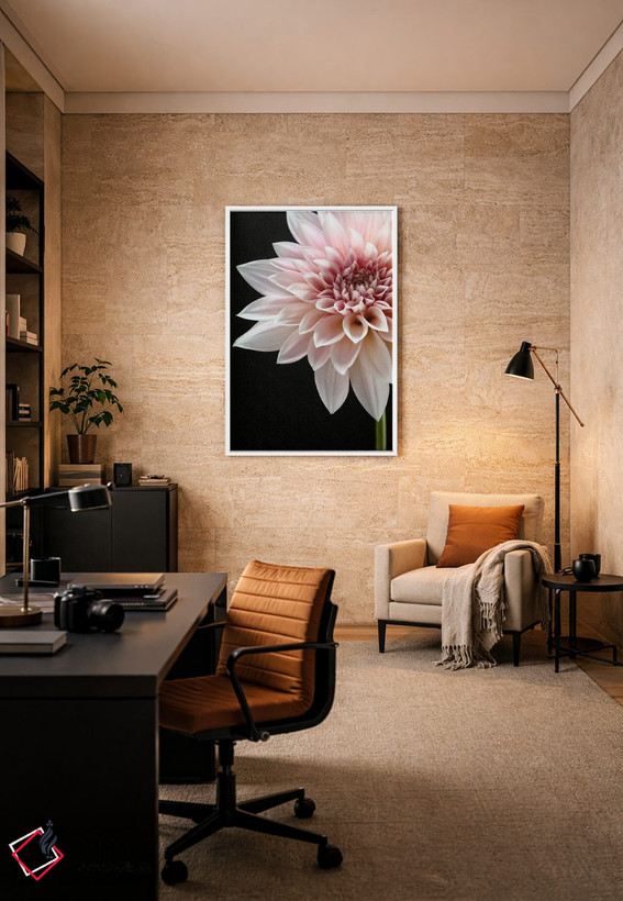 تابلو دکوراتیو دالیای قهوه با شیر اثر آلیسون فنل - D6W
