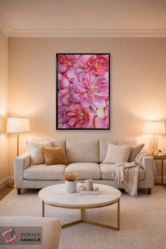تابلو دکوراتیو گلبرگ های رز انگلیسی صورتی دو اثر آلیسون فنل - D4B