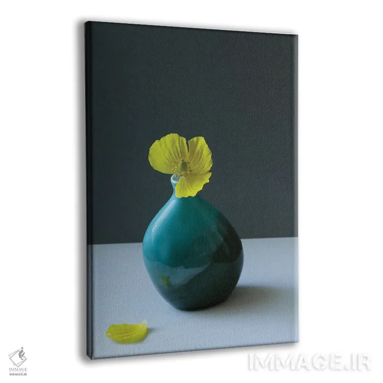 تابلو دکوراتیو طبیعت بی جان خشخاش زرد ولزی اثر آلیسون فنل - نمای پرسپکتیو محصول