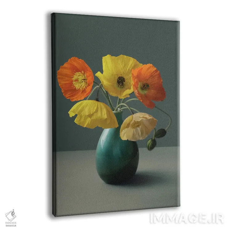 تابلو دکوراتیو طبیعت بی جان خشخاش ایسلندی اثر آلیسون فنل - نمای پرسپکتیو محصول