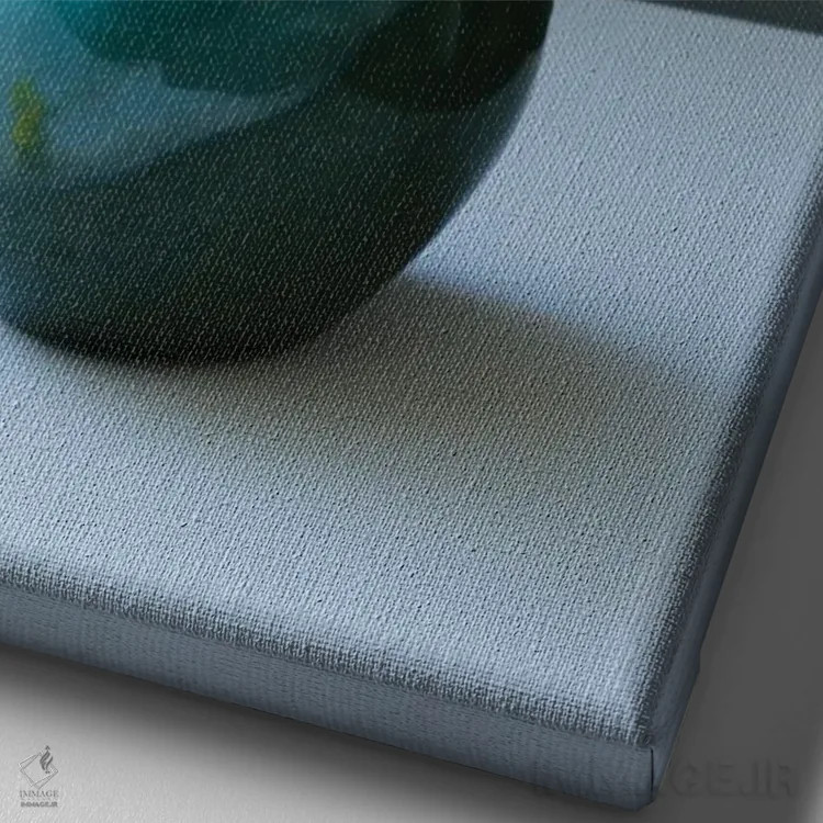 تابلو دکوراتیو طبیعت بی جان خشخاش زرد ولزی اثر آلیسون فنل - نمای نزدیک بافت بوم