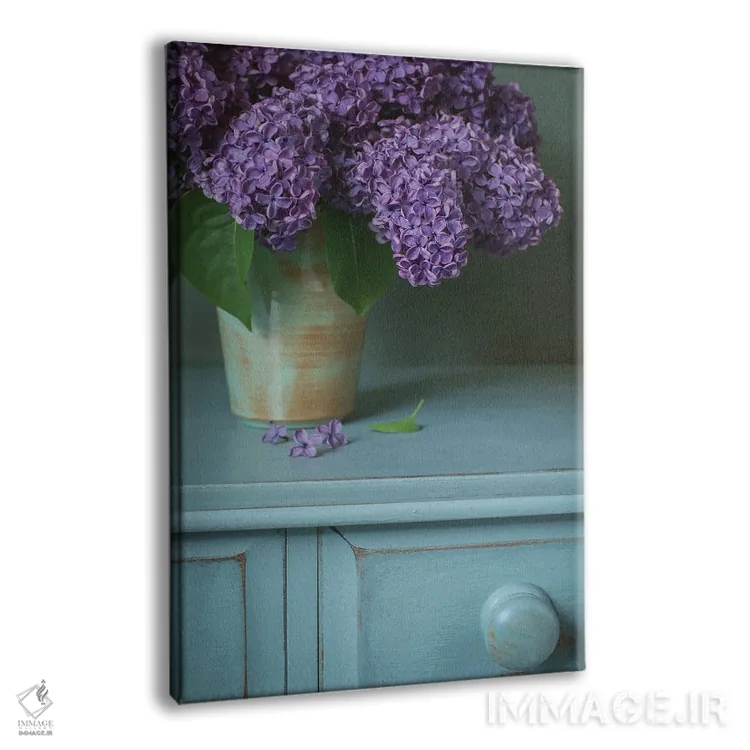 تابلو دکوراتیو طبیعت بی جان یاس بنفش اثر آلیسون فنل - نمای پرسپکتیو محصول