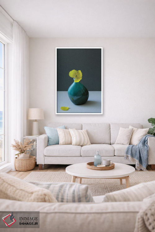 تابلو دکوراتیو طبیعت بی جان خشخاش زرد ولزی اثر آلیسون فنل - D1W